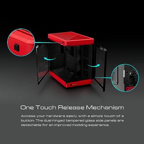 GAMDIAS NESO P1 ATX Full Tower Black / Red with Tempered Glass Side Panel and USB 3.2 Gen 2 Type-C, USB 3.2 Gen 1 Type-A image