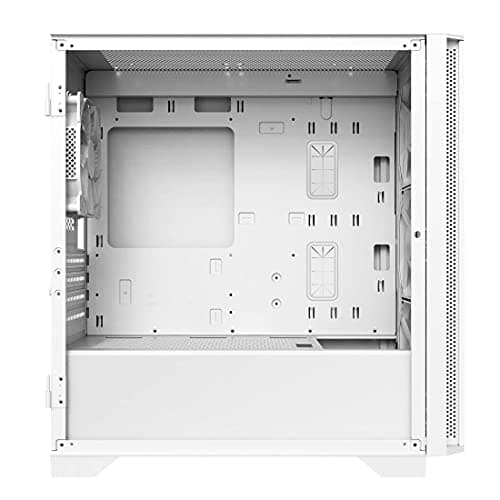 Montech AIR 100 ARGB Micro ATX Mid Tower White Tempered Glass Side Panel and USB 3.2 Gen 1 Type-A, USB 2.0 Type-A Front Panel image