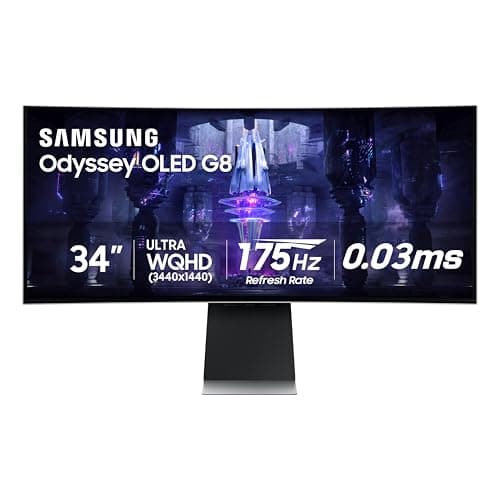 Samsung Odyssey G8 34" 3440x1440 175Hz QD-OLED Curved Monitor main image