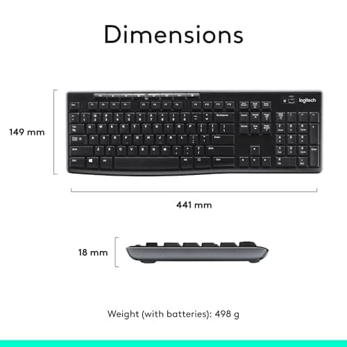 Logitech MK270 Wireless Keyboard and Mouse Combo - Keyboard and Mouse Included, 2.4GHz Dropout-Free Connection, Long Battery Life (Frustration-Free Packaging) image