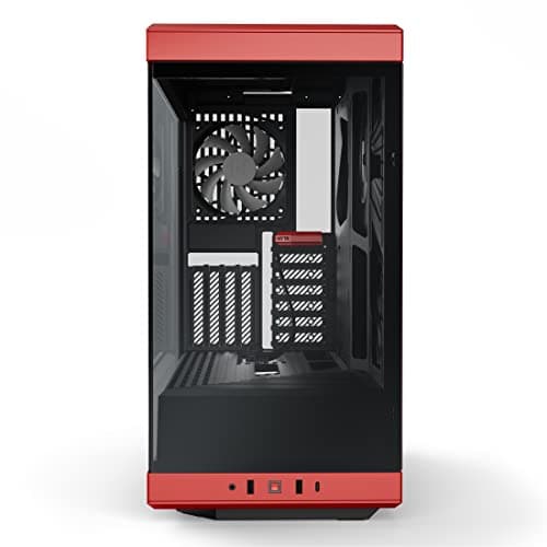 HYTE Y40 ATX Mid Tower Red / Black with Tempered Glass Side Panel and USB 3.2 Gen 2 Type-C, USB 3.2 Gen 1 Type-A image