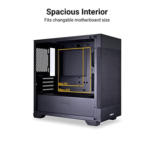 Lian Li LANCOOL 205M MESH Micro ATX Mini Tower Black Tempered Glass Side Panel image