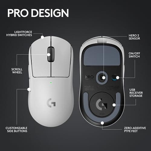 Logitech PRO X Superlight 2 Wireless/Wired Optical White Gaming Mouse image