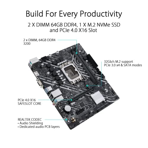 Asus H610 PRIME M-A WIFI D4 DDR4 Micro ATX image