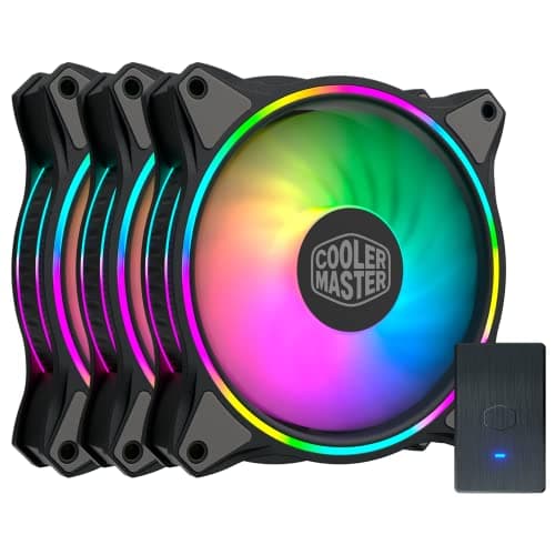 Cooler Master MasterFan MF Halo 120mm Addressable RGB PWM 47.2 CFM White 3-Pack main image