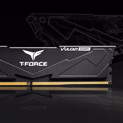 TeamGrourp T-Force Vulcan 16GB (2 x 8GB) 288-Pin PC RAM DDR5 5200 (PC5 41600) Desktop Memory Model FLBD516G5200HC40CDC01 image