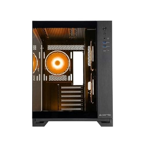 Chieftec Visio ATX Mid Tower Black with Tempered Glass Side Panel and USB 3.2 Gen 2 Type-C, USB 3.2 Gen 1 Type-A image