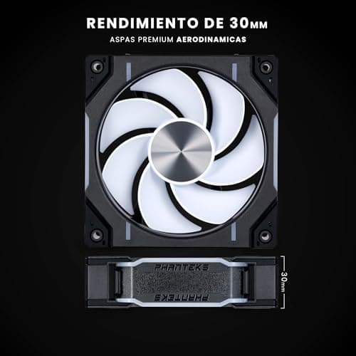 Phanteks D30-120 120mm Black Reversed 61.5 CFM PWM Addressable RGB 3-Pack image