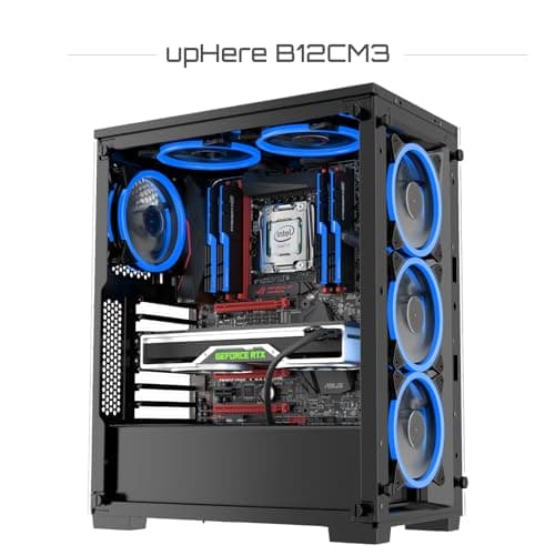 upHere Blue Computer Case Fan 120mm LED Silent Fan for Computer Cases, CPU Coolers, and Radiators Ultra Quiet, Premium Edition,3 Pin 3 Pack/B12CM3-3 image