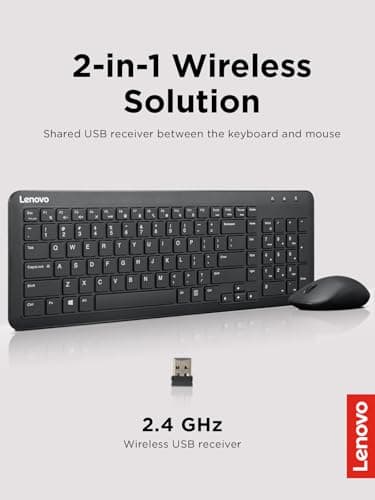 Lenovo 300 Wired/Wireless Standard Keyboard With Optical Mouse image