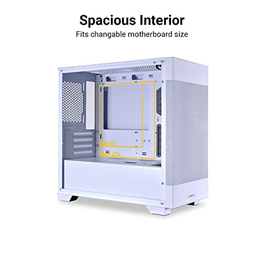 Lian Li LANCOOL 205M Micro ATX Mini Tower White Tempered Glass MESH image