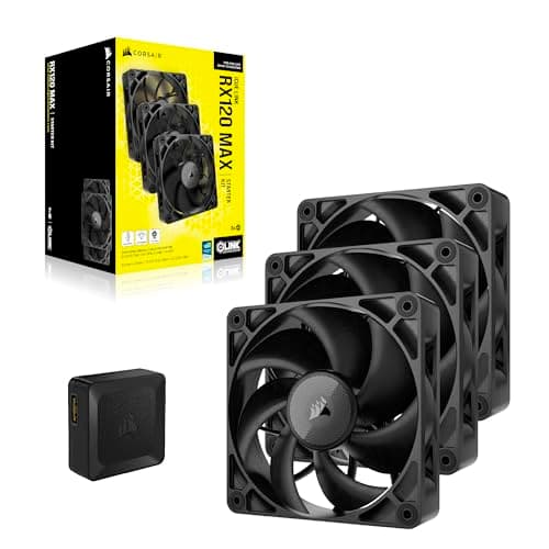 Corsair iCUE LINK RX120 MAX Starter Kit 120mm Black PWM 71.6 CFM 3-Pack image
