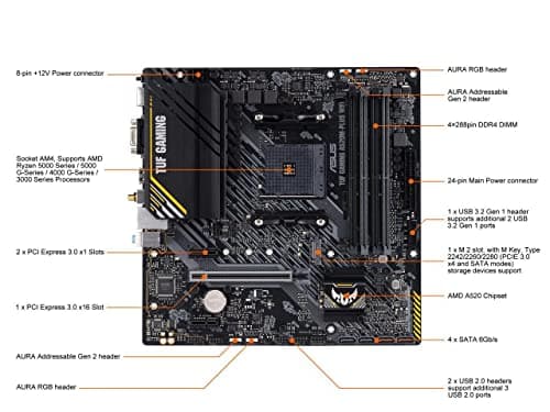 Asus TUF GAMING A520M-PLUS WIFI AM4 DDR4 Micro ATX image