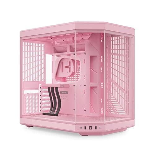 HYTE Y70 ATX Mid Tower Strawberry Milk Pink Tempered Glass Side Panel image