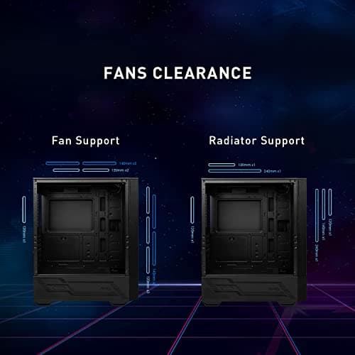 MSI MAG FORGE 112R ATX Mid Tower Black Tempered Glass Side Panel, USB 3.2 Gen 1 Type-A Front Panel image