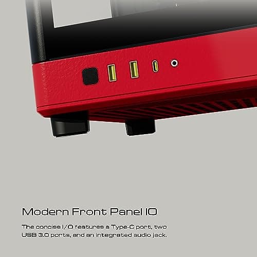 GAMDIAS NESO P1 ATX Full Tower Black / Red with Tempered Glass Side Panel and USB 3.2 Gen 2 Type-C, USB 3.2 Gen 1 Type-A image