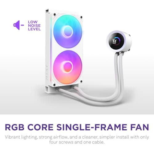 NZXT KRAKEN PLUS RGB 240 MM WHITE AIO LIQUID COOLER WITH 1.54" LCD image