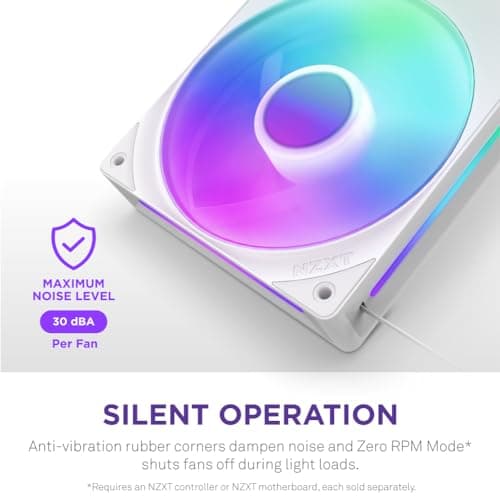 NZXT F360 RGB CORE 360mm RGB LED Single-Frame RGB Fan Unit White image