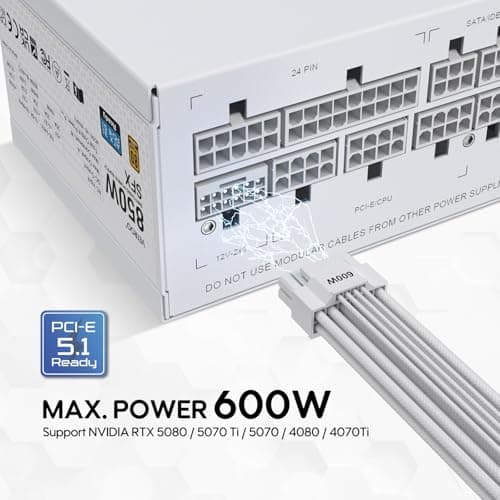 Vetroo CP-PSU-VT-850W-SFX White SFX 850W Fully Modular 80+ Gold Certified image