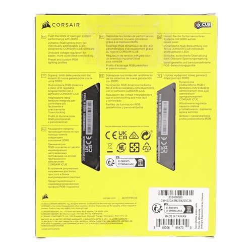 Corsair Vengeance RGB Black DDR5-6200 CL36 32GB (2x16GB) image