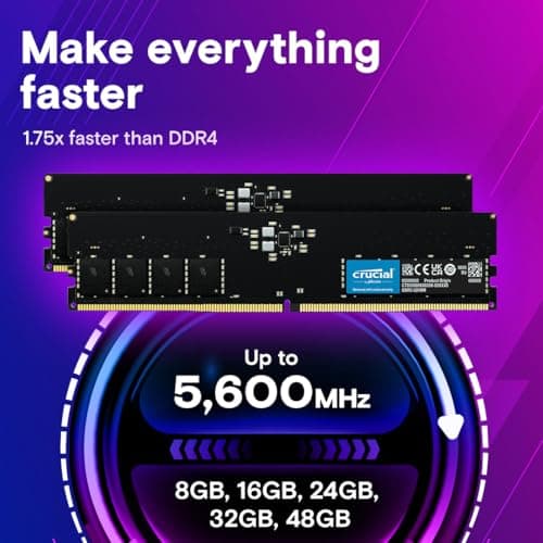 Crucial CT32G48C40U5 Black DDR5-4800 CL40 32GB (1x32GB) image