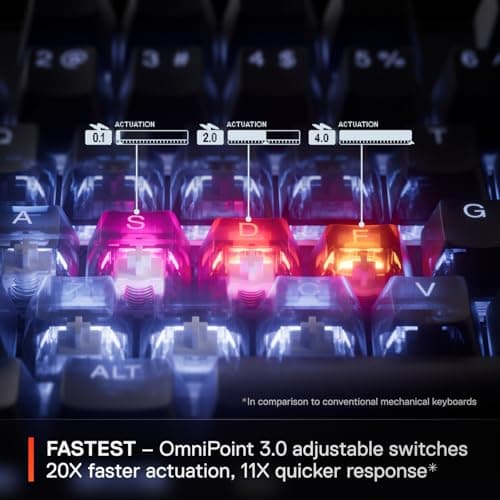 SteelSeries Apex Pro Gen 3 RGB OmniPoint 3.0 Wired/Wireless/Bluetooth Gaming Keyboard image