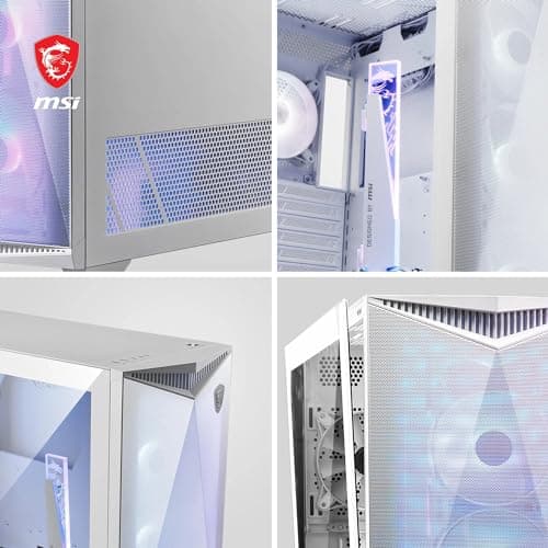 MSI MPG GUNGNIR 300R AIRFLOW ATX Mid Tower White with Tempered Glass Side Panel and USB 3.2 Gen 2x2 Type-C / USB 3.2 Gen 1 Type-A image