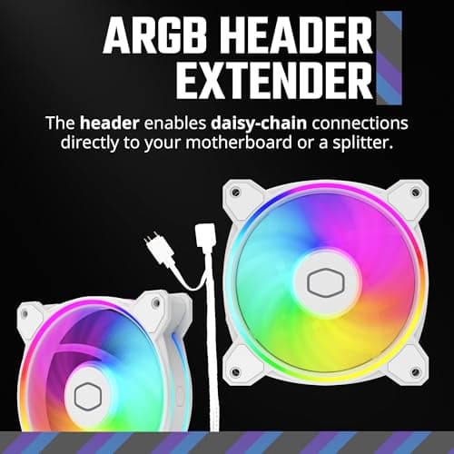Cooler Master MasterFan MF120 Halo2 120mm White Addressable RGB PWM 51.88 CFM image
