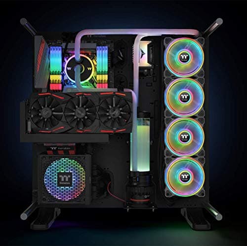 Thermaltake Riing Quad 14 RGB Radiator TT Premium Edition 140mm White RGB PWM 60.17 CFM 3-Pack image