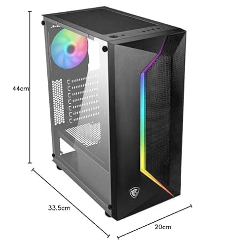 MSI MAG VAMPIRIC 100R ATX Mid Tower Black with Tempered Glass Side Panel and USB 3.2 Gen 1 Type-A, USB 2.0 Type-A image