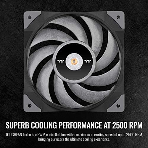 Thermaltake TOUGHFAN Turbo 120mm Black PWM 72.69 CFM 1-Pack image