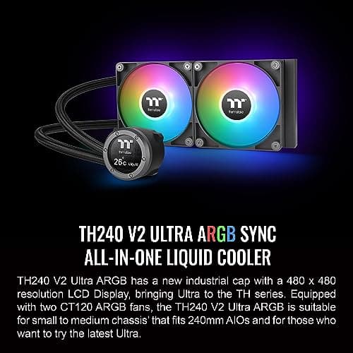 Thermaltake TH240 V2 Ultra ARGB Sync Water 240mm 57.05 CFM Black image
