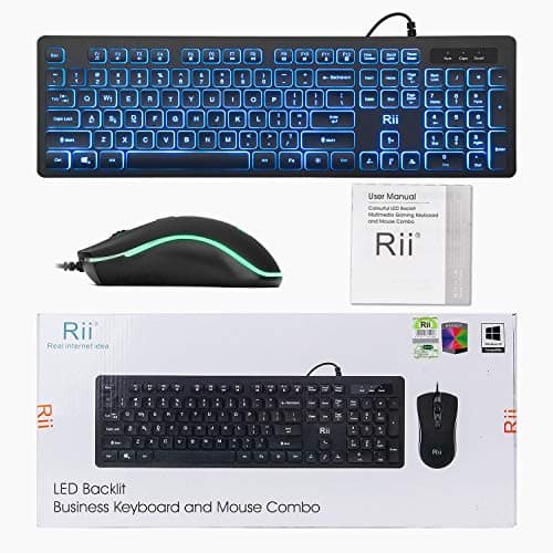 Rii RK105 RGB Wired Gaming Keyboard With Optical Mouse image