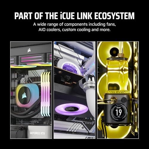 Corsair iCUE LINK LX120-R 120mm Addressable RGB PWM 70 CFM Black 3-Pack image