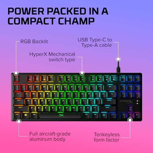 HP HyperX Alloy Origins Core RGB Wired HyperX Aqua Gaming Keyboard image