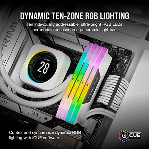 Corsair Vengeance RGB White DDR5-5200 CL40 32GB (2x16GB) image