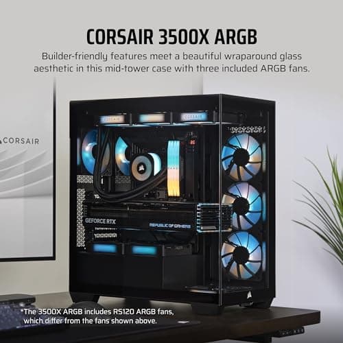 Corsair 3500X ARGB ATX Mid Tower Black Tempered Glass image