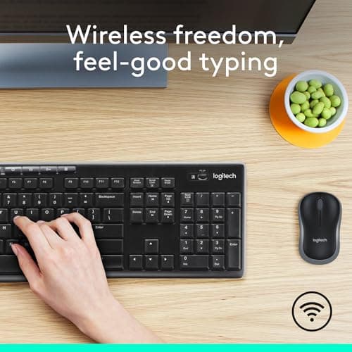 Logitech MK270 Wireless Keyboard and Mouse Combo - Keyboard and Mouse Included, 2.4GHz Dropout-Free Connection, Long Battery Life (Frustration-Free Packaging) image
