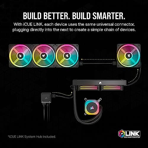 Corsair iCUE LINK QX120 RGB Starter Kit 120mm RGB PWM 63.1 CFM Black 3-Pack image