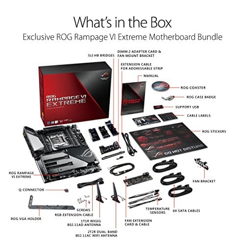 ASUS ROG RAMPAGE VI EXTREME LGA2066 DDR4 M.2 U.2 X299 EATX Motherboard with onboard 802.11AD WiGig Wi-Fi USB 3.1 image