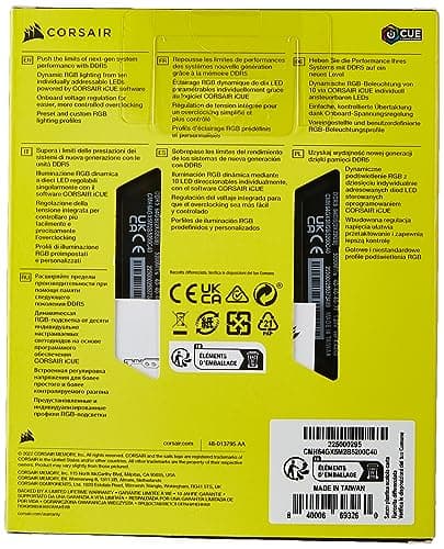Corsair Vengeance RGB Black / Gray DDR5-5200 CL40 64GB (2x32GB) image