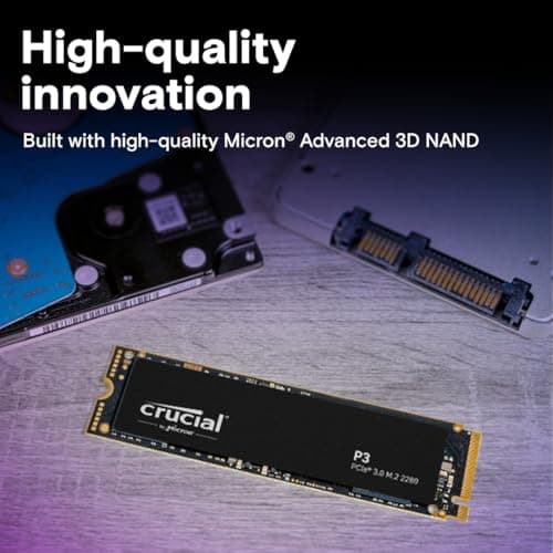 Crucial P3 500GB SSD M.2-2280 PCIe 3.0 x4 NVMe image