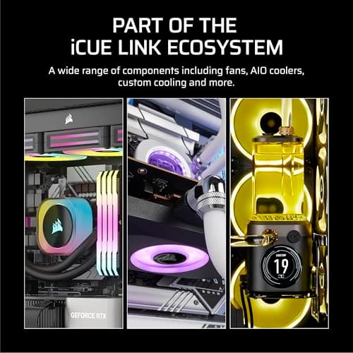 Corsair iCUE LINK RX140 MAX RGB Starter Kit 140mm Black Addressable RGB PWM 102.9 CFM 2-Pack image