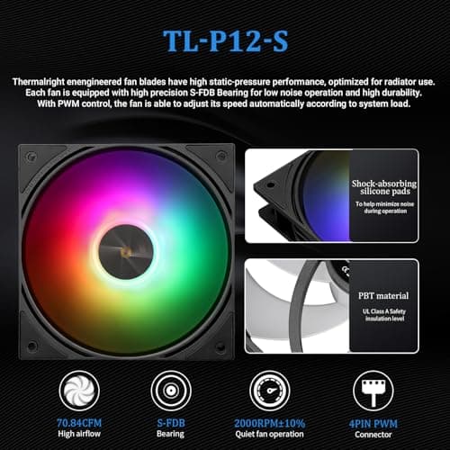 Thermalright Frozen Warframe 240 SE ARGB Water 240mm 70.84 CFM Black image