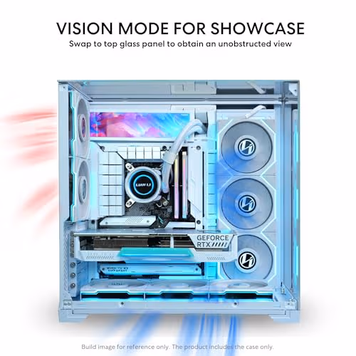 Lian Li O11 VISION COMPACT ATX Mid Tower White Tempered Glass Side Panel image