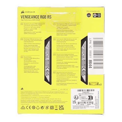 Corsair Vengeance RGB RS Black Gray DDR4-3600 CL18 16GB (2x8GB) image