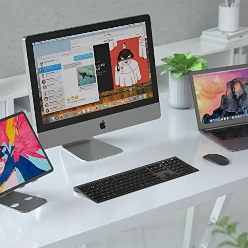 Multi-Device Keyboard for Mac OS/ iOS/ iPad OS, Jelly Comb Bluetooth Keyboard for MacBook Pro/Air, iMac, iPhone, iPad Pro/ Air/ Mini, New iPad| Connect Up To 3 Devices (Space Gray, Rechargeable) image