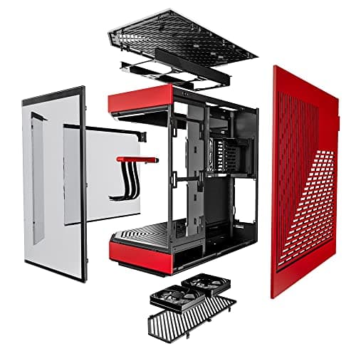 HYTE Y60 ATX Mid Tower Red / Black with Tempered Glass Side Panel and USB 3.2 Gen 2 Type-C, USB 3.2 Gen 1 Type-A image