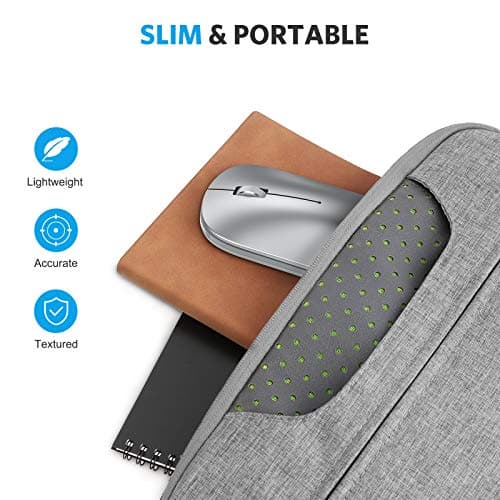 OMOTON Bluetooth Mouse for iPad and iPhone (iPadOS 13 / iOS 13 and Above), Ultra-Thin Wireless Mouse Compatible with Bluetooth Enabled Computer, Laptop, PC, Notebook, and Mac Series, Silver image