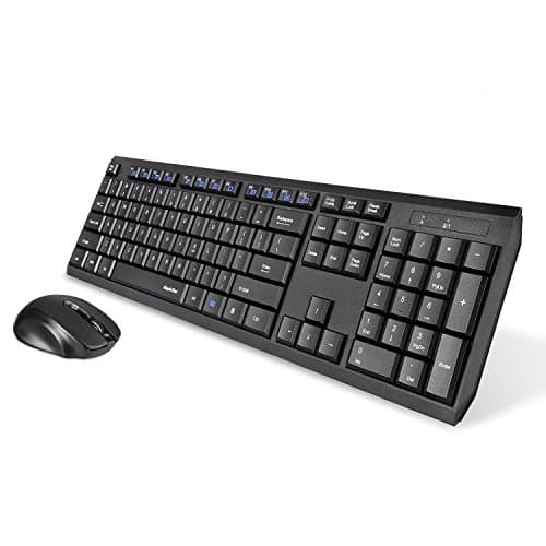 Eagletec K104 Wireless Keyboard and Mouse Combo Slim, Flat & Quiet, Ergonomic Full Size 104 Keys Keyboard & Portable Wireless Mouse for Windows PC (Black Wireless Keyboard & Mouse Set) main image